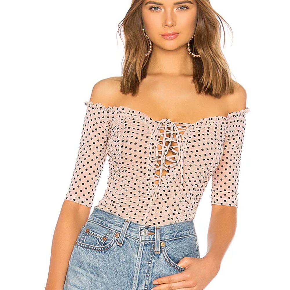 Polka Dot Off-Shoulder bodysuit